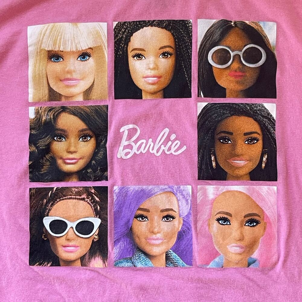 Barbie Women's Ringer Tee and Lounge Set, 2-Piece Size Medium - Picture 2 of 6